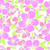 sömlös mönster av rosa silhuetter av blommor på en vit bakgrund, textur, design foto