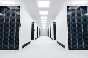 server rum av en trogen data Centrum 3d framställa foto