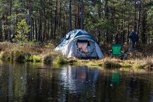 camping och tältning förbi de sjö foto