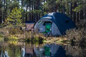 camping och tältning förbi de sjö foto