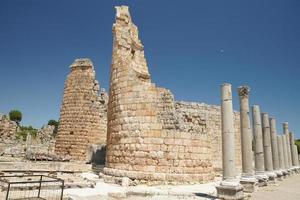 hellenistisk Port i perge gammal stad i antalya, turkiye foto