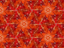 färgrik röd brand kalejdoskop bakgrund abstrakt blomma och symmetrisk mönster foto