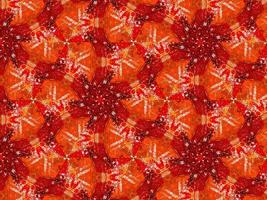 färgrik röd brand kalejdoskop bakgrund abstrakt blomma och symmetrisk mönster foto