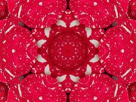 röd blommig kalejdoskop bakgrund abstrakt unik och symmetrisk mönster för jul vibrafon foto