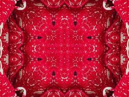 röd blommig kalejdoskop bakgrund abstrakt unik och symmetrisk mönster för jul vibrafon foto