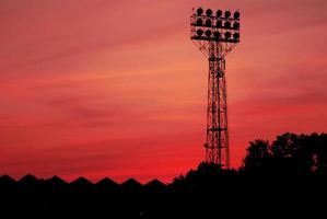 stadion på solnedgång foto