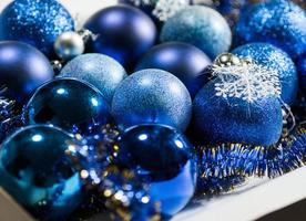 blå jul dekoration foto