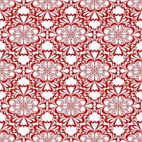 sömlös grafisk mönster, blommig röd prydnad bricka på vit bakgrund, textur, design foto