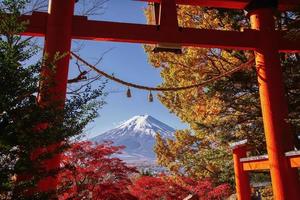 mt. fuji från chureito pagod foto