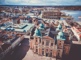 kalmar katedral som sett i smaland, Sverige foto