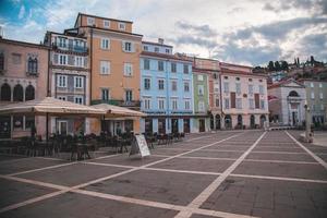 visningar av de stad av piran i slovenien foto