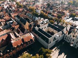Drönare se av de stad av Brugge, belgien foto