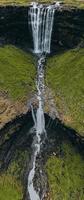 fossa vattenfall som sett i de faroe öar foto