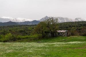 vår landskap från de bergen av grekland foto