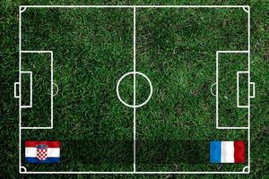 fotboll kopp konkurrens mellan de nationell kroatien och nationell Frankrike. foto