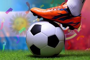 fotboll kopp konkurrens mellan de nationell argentine och nationell portugisiska. foto