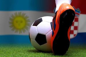 fotboll kopp konkurrens mellan de nationell argentine och nationell kroatien. foto