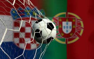 fotboll kopp konkurrens mellan de nationell kroatien och nationell portugisiska. foto