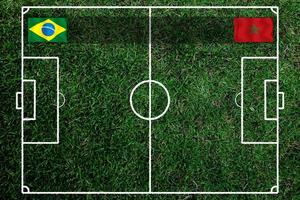 fotboll kopp konkurrens mellan de nationell Brasilien och nationell marocko. foto