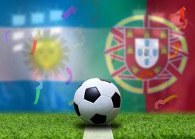 fotboll kopp konkurrens mellan de nationell argentine och nationell portugisiska. foto