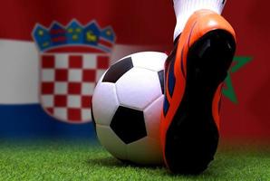 fotboll kopp konkurrens mellan de nationell kroatien och nationell marocko. foto