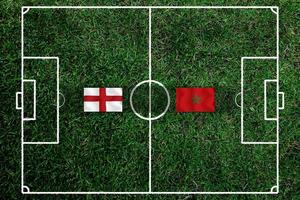 fotboll kopp konkurrens mellan de nationell England och nationell marocko. foto