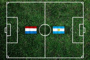 fotboll kopp konkurrens mellan de nationell nederländerna och nationell argentinska. foto