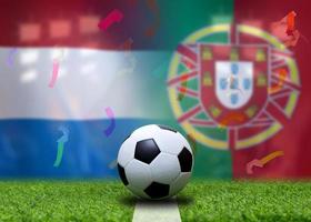 fotboll kopp konkurrens mellan de nationell nederländerna och nationell portugisiska. foto