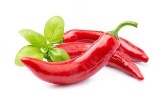 chili peppar med basilika örter foto