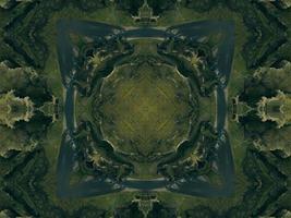 grön äng estetisk kalejdoskop blommig mönster abstrakt unik textur bakgrund foto