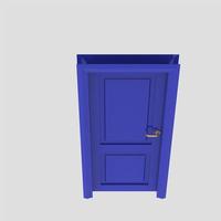 blå trä- interiör dörr illustration uppsättning annorlunda öppen stängd isolerat vit bakgrund foto