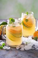 citrus- citronsaft med apelsiner, citroner och lime foto