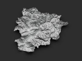 andorra karta burma skuggad relief höjd karta på vit bakgrund 3d illustration foto