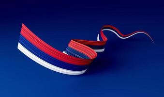 serbian flagga vågig abstrakt band bakgrund. 3d illustration. foto