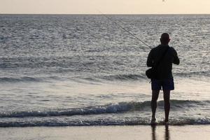 strand Strand fiske, traditionell fiske som en hobby foto