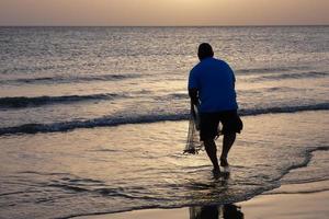 strand Strand fiske, traditionell fiske som en hobby foto