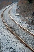 järnväg spår i linje av sekundär kommunikation foto
