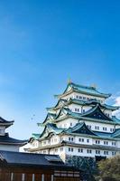 nagoya slott med en klar himmel under höst löv krydda. nagoya slott är en topp landmärke i chubu central av japan och har samuraj som de slott symbol. foto