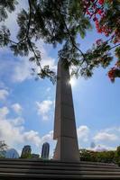 rio de Janeiro, rj, Brasilien - 10:e av december 2022 - de obelisk på de förintelse minnesmärke, öppnad på 7:e december 2022 på pasmado Belvedere, botafogo distrikt. foto