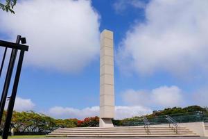 rio de Janeiro, rj, Brasilien - 10:e av december 2022 - de obelisk på de förintelse minnesmärke, öppnad på 7:e december 2022 på pasmado Belvedere, botafogo distrikt. foto