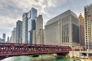 chicago river skyline foto