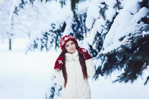 kvinna vinter- porträtt foto