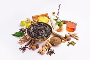 chyavanprash eller chyawanprash är allmänt förbrukad i Indien som en diet- ayurvediska tillägg foto