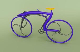 3d illustration tolkning minimal modern sport cykel på vit bakgrund. foto