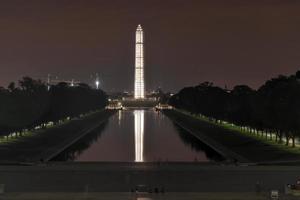 Washington monument med byggnadsställningar foto