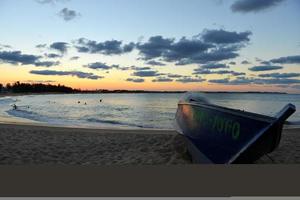 tofo strand solnedgång, moçambique foto