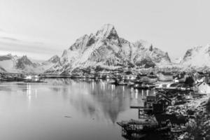 vinter- i reine, lofoten öar, Norge. foto