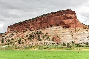 sten formationer längs de johnson kanjon väg i utah, usa. foto