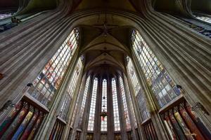 notre dame du sablons katedral i Bryssel, Belgien, 2022 foto