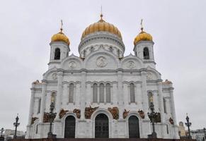 ortodox kyrka av christ de räddare i Moskva, ryssland under vinter- foto